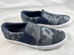 Nine West Lacie Denim Camo Slip On Sneakers Size 8.5 M Gray Tones